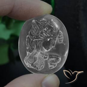 9,17 ctw natürlicher Klares Weiß Quarz, Oval, Transparent