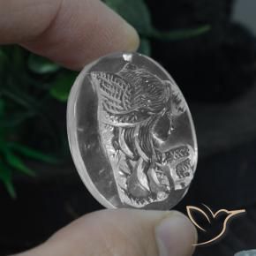 9,17 ctw natürlicher Klares Weiß Quarz, Oval, Transparent