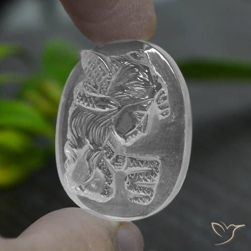 39,50 ctw natürlicher weißer Quarz, Fantasieschliff, Transparent