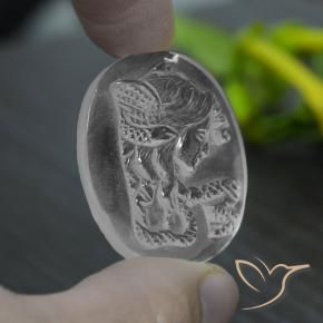 9,17 ctw natürlicher Klares Weiß Quarz, Oval, Transparent