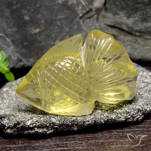 60,55 ctw natürlicher gelber Quarz, Fantasieschliff, Transparent