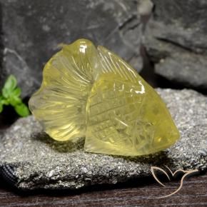 60,55 ctw natürlicher gelber Quarz, Fantasieschliff, Transparent