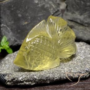 60,55 ctw natürlicher gelber Quarz, Fantasieschliff, Transparent