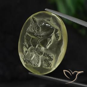 9,17 ctw natürlicher hellgelb Quarz, Oval, Transparent