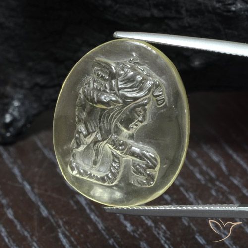 9,17 ctw natürlicher hellgelb Quarz, Oval, Transparent