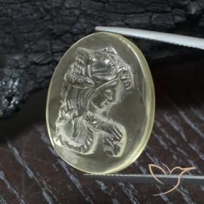 9,17 ctw natürlicher hellgelb Quarz, Oval, Transparent