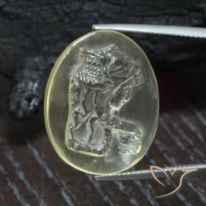 9,17 ctw natürlicher hellgelb Quarz, Oval, Transparent
