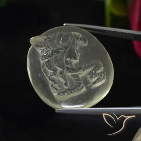 9,17 ctw natürlicher hellgelb Quarz, Oval, Transparent