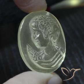 9,17 ctw natürlicher Sehr helles grünliches Gelb Quarz, Oval, Transparent