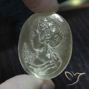 9,17 ctw natürlicher Sehr helles grünliches Gelb Quarz, Oval, Transparent