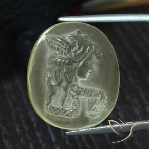 9,17 ctw natürlicher hellgrünlich-gelb Quarz, Oval, Transparent