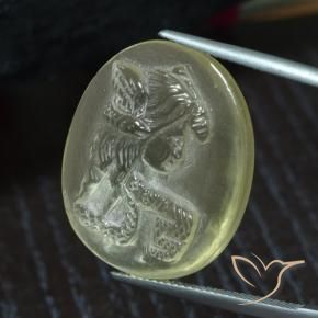 9,17 ctw natürlicher hellgrünlich-gelb Quarz, Oval, Transparent