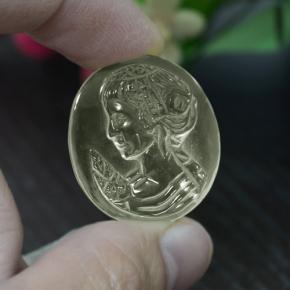 9,17 ctw natürlicher hellgelb Quarz, Oval Schliff, Transparent