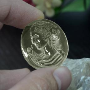 9,17 ctw natürlicher hellgelb Quarz, Oval Schliff, Transparent