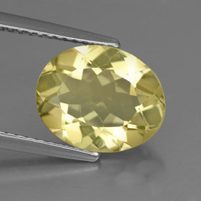 3,09 ctw natürlicher gelber Quarz, Oval Schliff, VS