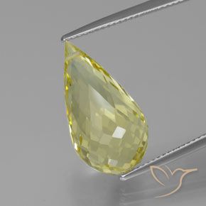 13.13ct Natürlicher hellgelb Quarz, Briolette, VVS