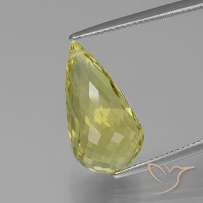 12.58ct Natürlicher hellgelb Quarz, Briolette, VVS