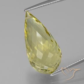 17.36ct Natürlicher hellgelb Quarz, Briolette, VVS-VS