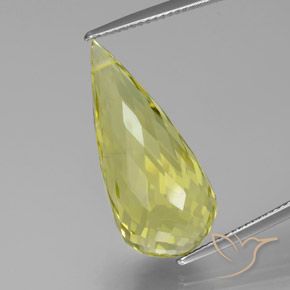 17.36ct Natürlicher hellgelb Quarz, Briolette, VS
