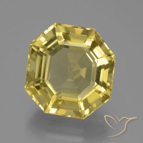 9,17 ctw natürlicher Helles Gold-Gelb Quarz, Oktagonschliff, VVS