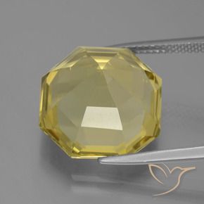 9,17 ctw natürlicher Helles Gold-Gelb Quarz, Oktagonschliff, VVS