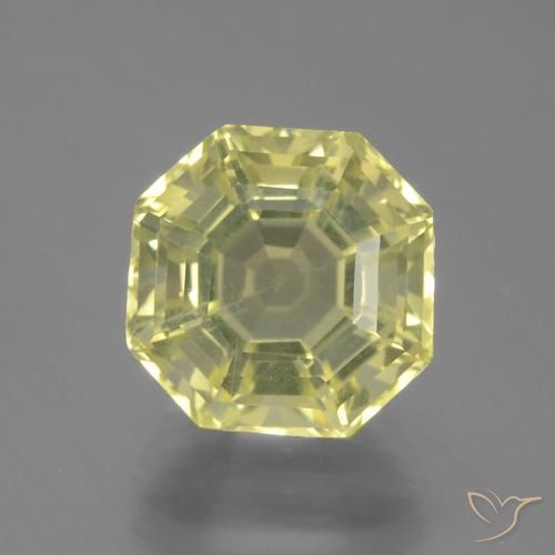 4.42ct Natürlicher Mittelgelb Quarz, Smaragdschliff, VVS-VS