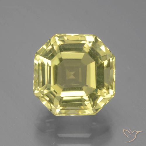 4.93ct Natürlicher Blasses Gelb Quarz, Smaragdschliff, VVS-VS