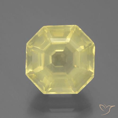 4.90ct Natürlicher Blasses Gelb Quarz, Smaragdschliff, VS