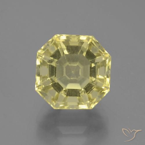 3.94ct Natürlicher Blasses Gelb Quarz, Smaragdschliff, VVS-VS