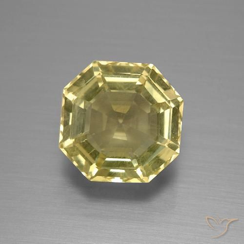 5.02ct Natürlicher Blasses Gelb Quarz, Smaragdschliff, VS