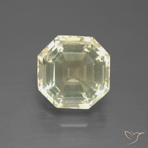5.08ct Natürlicher Blasses Gelb Quarz, Smaragdschliff, VVS-VS