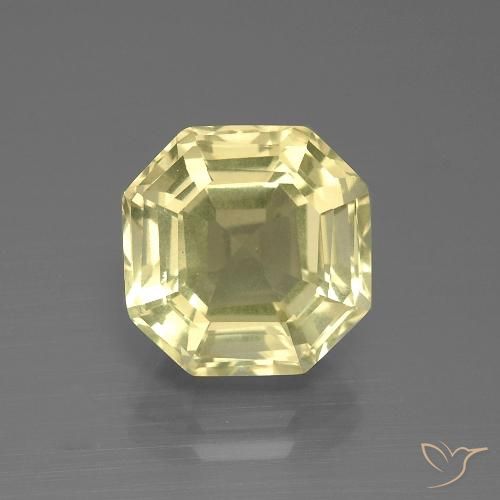 5.27ct Natürlicher Blasses Gelb Quarz, Smaragdschliff, VVS-VS