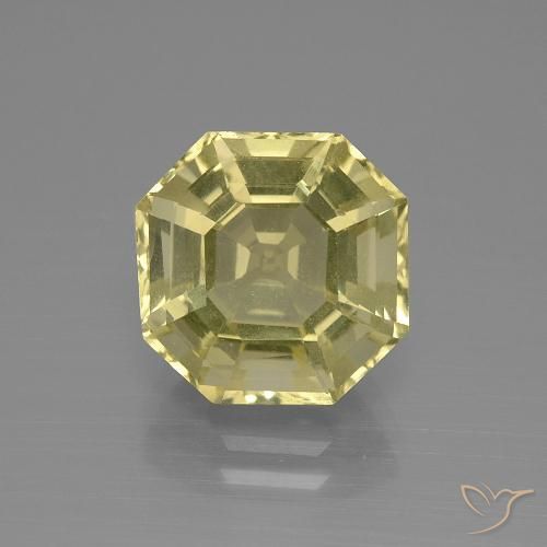 5.37ct Natürlicher Helles Laguna-Gelb Quarz, Oktagonschliff, VVS, Photo A