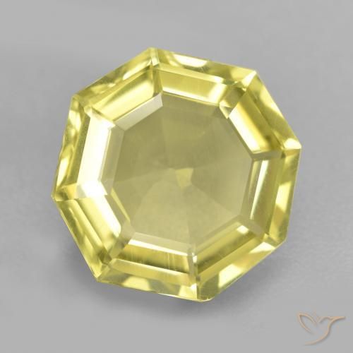 5.01ct Natürlicher Mittelhelles Gelb Quarz, Smaragdschliff, VS