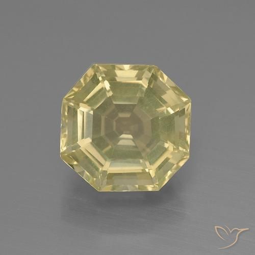 5.28ct Natürlicher Blasses Gelb Quarz, Smaragdschliff, VVS-VS