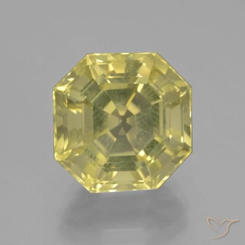 8.92ct Natürlicher Mittelhelles Gelb Quarz, Smaragdschliff, VVS