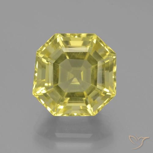 8.34ct Natürlicher Blasses Gelb Quarz, Smaragdschliff, VVS