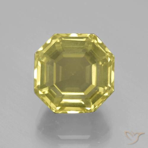8.86ct Natürlicher Blasses Gelb Quarz, Smaragdschliff, VVS