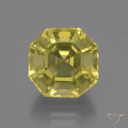 11.44ct Natürlicher hellgelb Quarz, Smaragdschliff, VVS-VS