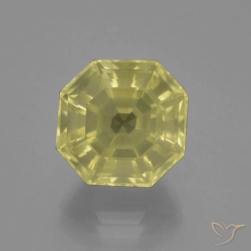 10.06ct Natürlicher Blasses Gelb Quarz, Smaragdschliff, VS