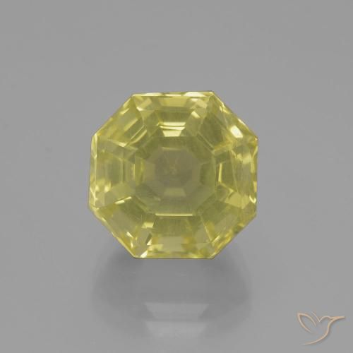 9.14ct Natürlicher Blasses Gelb Quarz, Smaragdschliff, VS