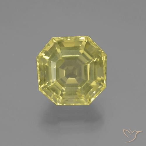 5.51ct Natürlicher Blasses Gelb Quarz, Smaragdschliff, VVS