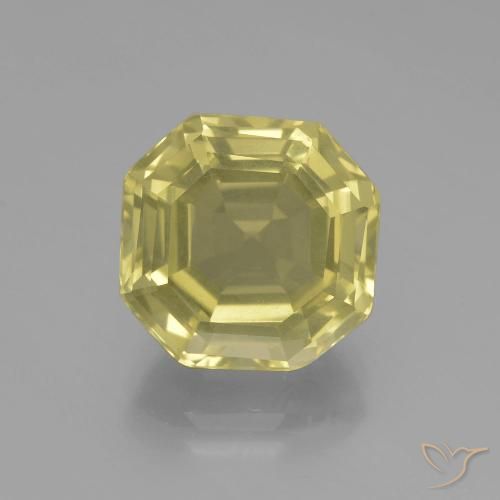 5.54ct Natürlicher hellgelb Quarz, Smaragdschliff, VVS-VS