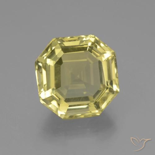 7.03ct Natürlicher Blasses Gelb Quarz, Smaragdschliff, VVS-VS