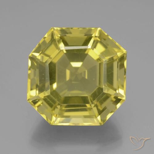 21.73ct Natürlicher Mittelhelles Gelb Quarz, Smaragdschliff, VVS
