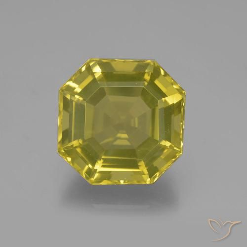 11.35ct Natürlicher Mittelgelb Quarz, Smaragdschliff, VVS