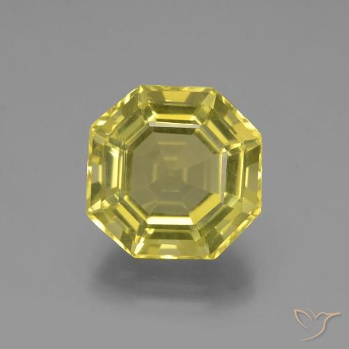 8.05ct Natürlicher Ananas Gelb Quarz, Smaragdschliff, VVS