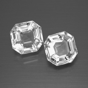  ct natürliche weißer Quarz-Edelsteine, Smaragdschliff, VVS