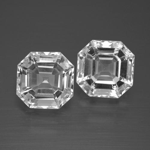 7.69 ct natürliche Klares Weiß Quarz-Edelsteine, Smaragdschliff, VVS