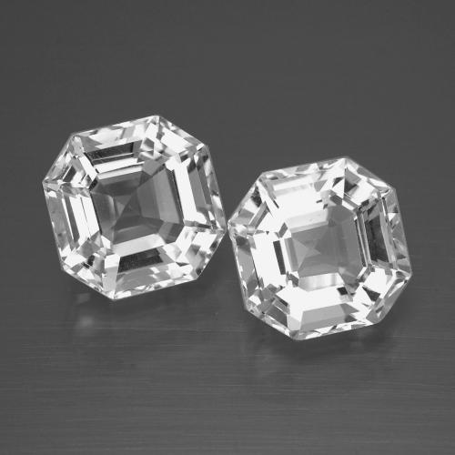7.69 ct natürliche Klares Weiß Quarz-Edelsteine, Smaragdschliff, VVS